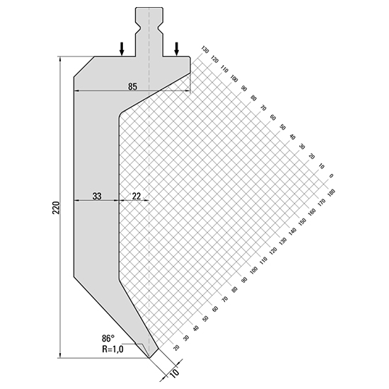 Wila style press brake punch